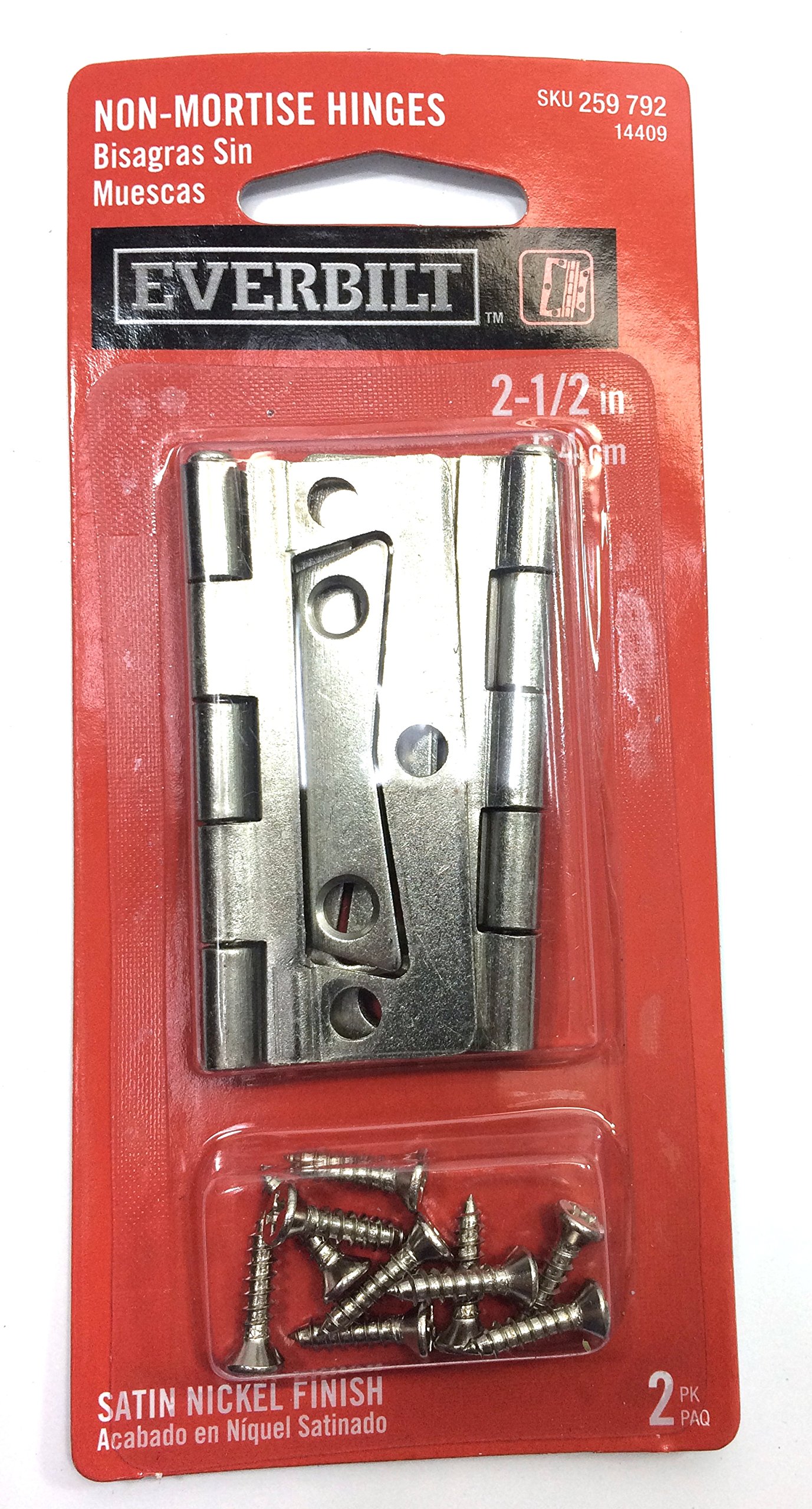開封のみ Good for nothing タビスキ 2-1/2 in. Satin Nickel Non-Mortise Hinges (2-Pack) - Amazon.com